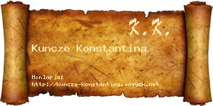 Kuncze Konstantina névjegykártya